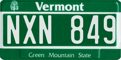VT license plate NXN849
