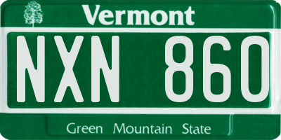 VT license plate NXN860
