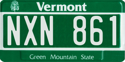 VT license plate NXN861