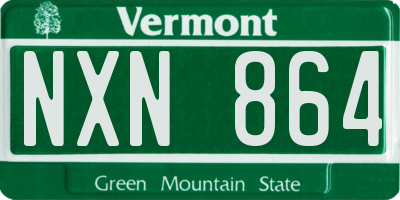 VT license plate NXN864
