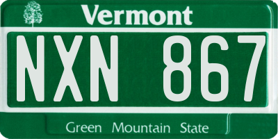 VT license plate NXN867