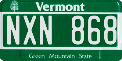 VT license plate NXN868