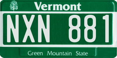 VT license plate NXN881