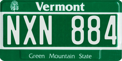 VT license plate NXN884