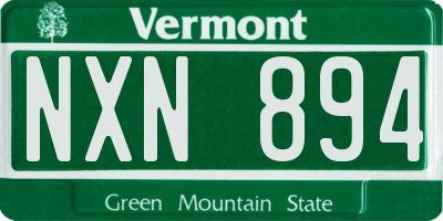 VT license plate NXN894
