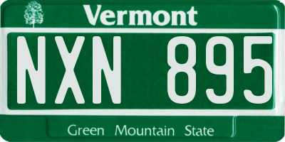 VT license plate NXN895