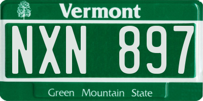 VT license plate NXN897