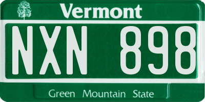VT license plate NXN898