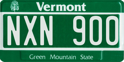 VT license plate NXN900