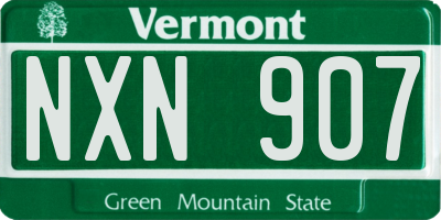 VT license plate NXN907
