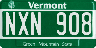 VT license plate NXN908