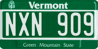 VT license plate NXN909