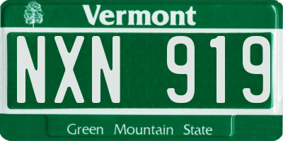 VT license plate NXN919