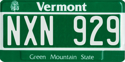 VT license plate NXN929