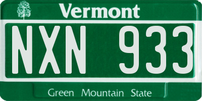 VT license plate NXN933