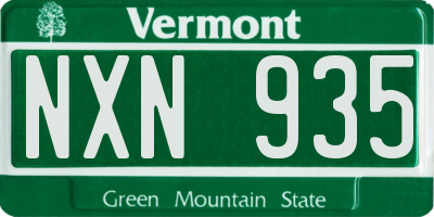 VT license plate NXN935