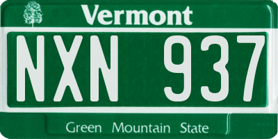 VT license plate NXN937