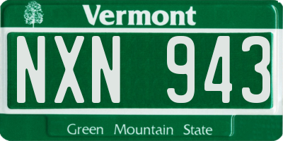 VT license plate NXN943