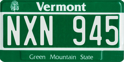 VT license plate NXN945