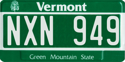 VT license plate NXN949