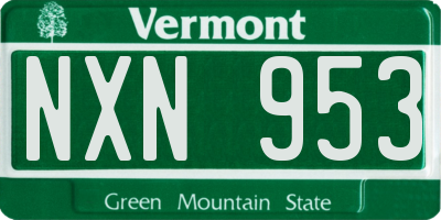 VT license plate NXN953