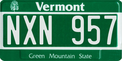 VT license plate NXN957
