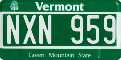 VT license plate NXN959