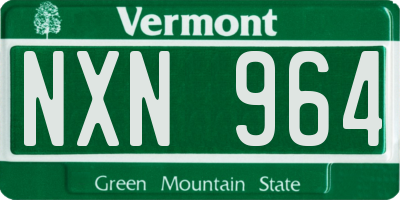 VT license plate NXN964