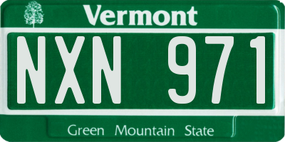 VT license plate NXN971