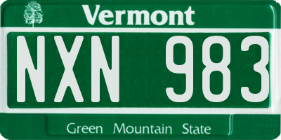 VT license plate NXN983