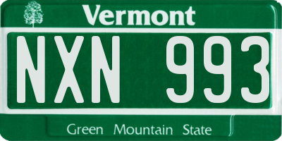 VT license plate NXN993