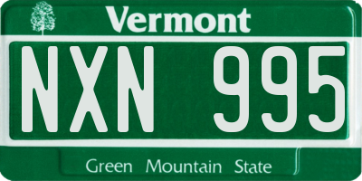 VT license plate NXN995