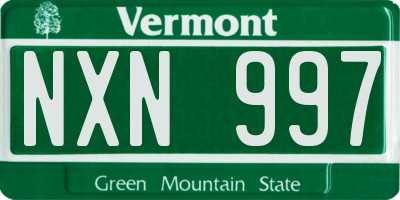 VT license plate NXN997