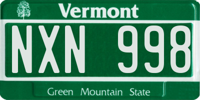 VT license plate NXN998