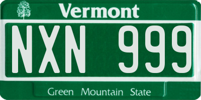 VT license plate NXN999