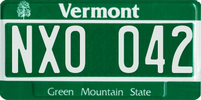 VT license plate NXO042