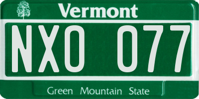 VT license plate NXO077