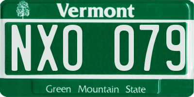 VT license plate NXO079