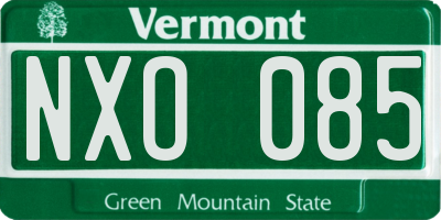 VT license plate NXO085