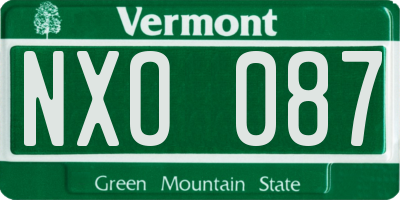 VT license plate NXO087