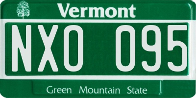 VT license plate NXO095