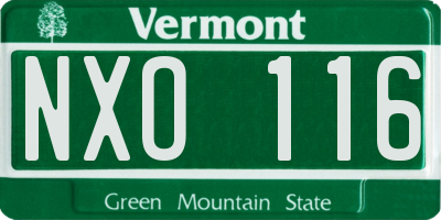 VT license plate NXO116