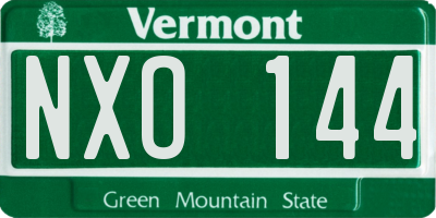 VT license plate NXO144