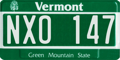 VT license plate NXO147