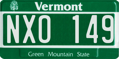 VT license plate NXO149