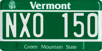 VT license plate NXO150