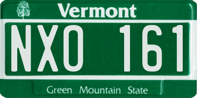 VT license plate NXO161