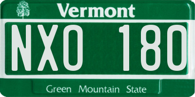 VT license plate NXO180