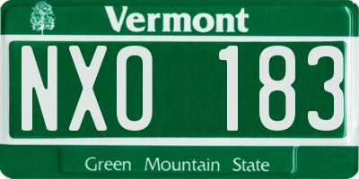 VT license plate NXO183