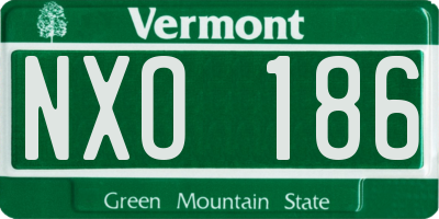 VT license plate NXO186